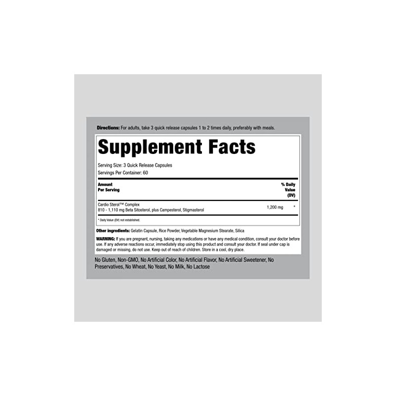Piping Rock Beta Sitosterol 1200 mg | 180 Capsules |