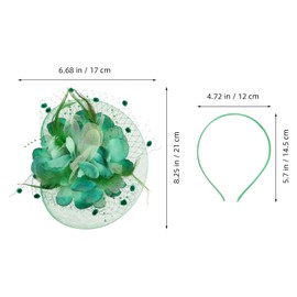 Beaupretty Green Fascinators Vintage Fascinators Headband Flower Mesh Ribbons on a Headband and a Clip Tea Party Headwear for Weddings Tea Parties