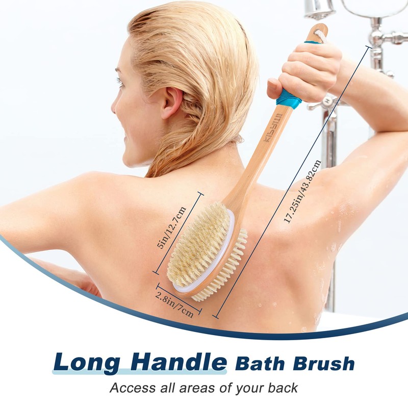 KIPRITII Ergonomically Back Scrubber for Shower - Double-Sided Back Brush