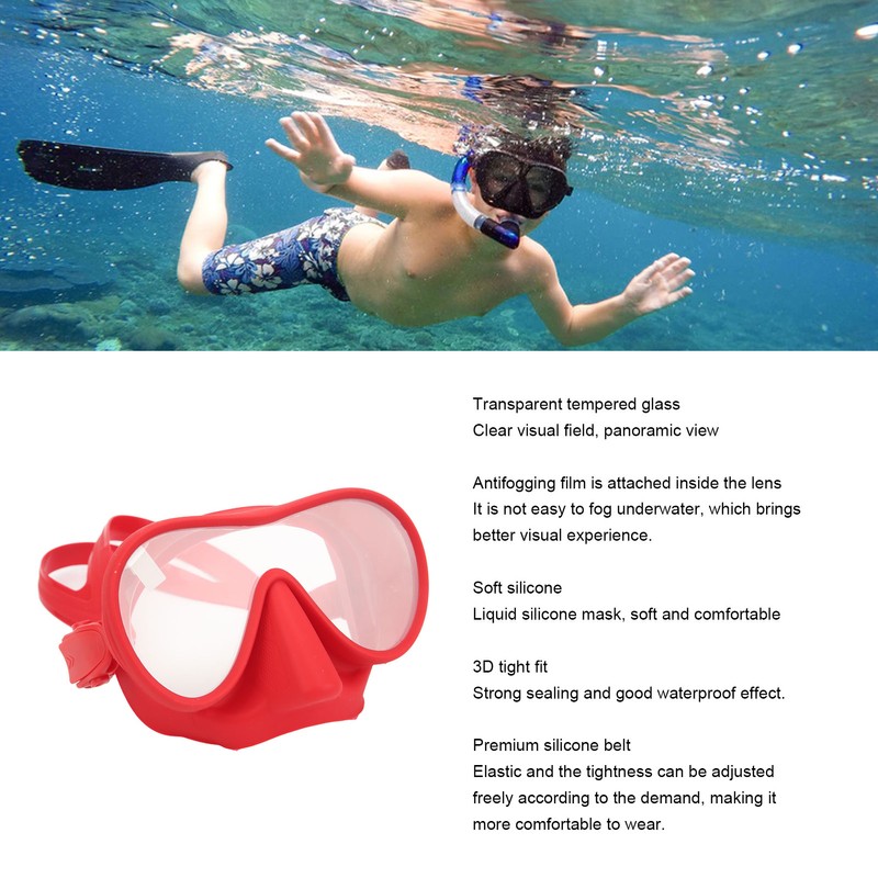 Scuba Diving Goggles Anti Fog Tempered Glass Snorkeling Dive Mask