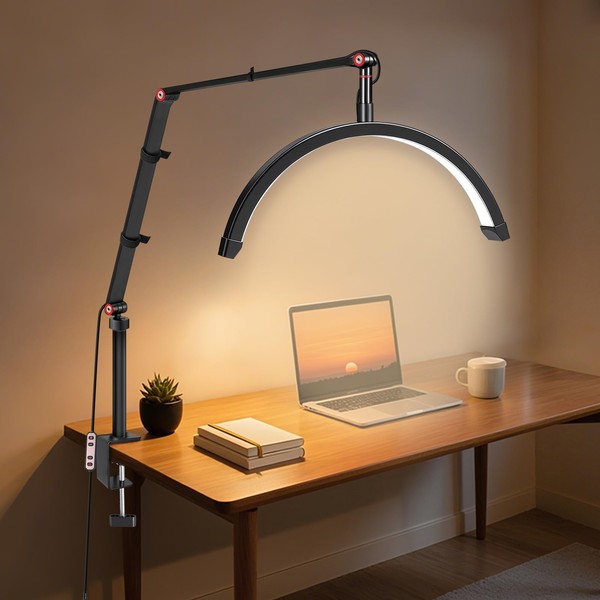 Professional 19-Inch Crescent Arc Salon Light with 238 LEDs, 1999LM