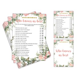 Housewarming Party Game, Who Knows Us Best, Floral Greenery New Home Celebration Party Ideas, New Homeowner/First Home/Apartment/House Party Decorations - 30 Pack(B01)