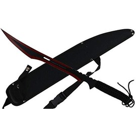 Tactical Master 24 Inch Decorative Stainless Steel Machete with Nylon Carrier – Chinese Dao Style Fixed Blade for Camping, Outdoor Activities, Collections, and Gifts - Red-93