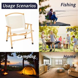 5AM.MC Camping Chairs Beech Solid Wood Load-Bearing 220BL Folding Chairs for Outside Lawn Chairs Removable Light Beech for Adults & Children