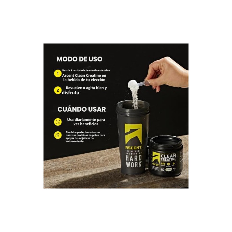 Ascent simply tera's- Clean Creatina Monohidrato Polvo 5G Por Porción,