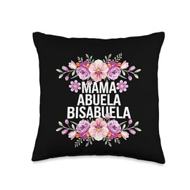Mama Abuela Bisabuela Spanish Mother's Day Floral Gift Throw Pillow