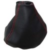 AERZETIX: Gear Stick Gaiter Faux Leather Black with Red Stitching
