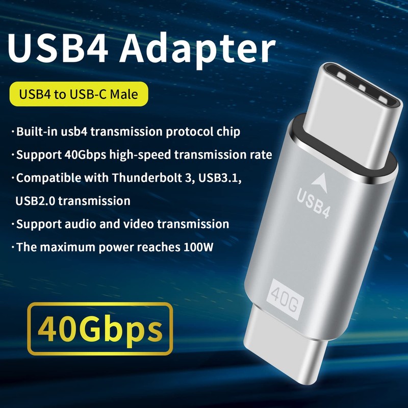 Duttek USB C Male to Male Adapter forThunderbolt 3/4 Cable
