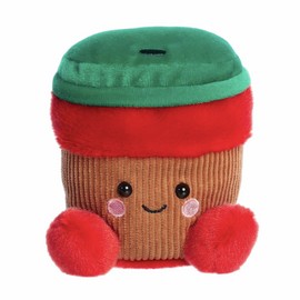 Aurora® Festive Palm Pals™ Jo Peppermint Mocha™ Stuffed Animal - Fun Collectible Plush for Kids and Adult Collectors - Perfect for Holiday Decorations or Gifts - Red 4.5 Inches