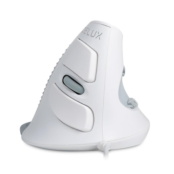 DeLUX Ergonomic Mouse with Cable, Silent Click Vertical Mouse for