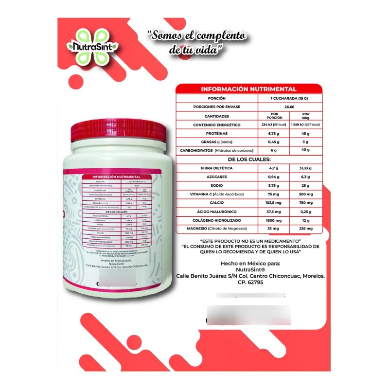 Nutrasint Colágeno Hidrolizado & Antioxidantes 400g