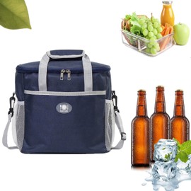 Capacity 16L Cool Bags, Portable Cooler Bag, Thermal Bag, Foldable Cooler Bag, Thickened and Waterproof for Camping, Picnic, Transport of Food and Drinks (Blue)