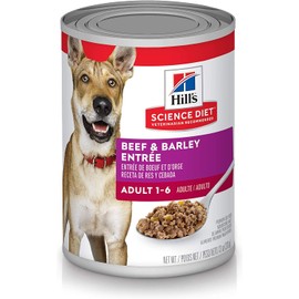 Hill's Science Diet Wet Dog Food, Adult 1-6, Beef & Barley Entrée, 13 Ounce (Pack of 12)