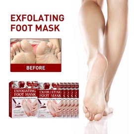 Xiulilydai Exfoliating Foot Mask, Fruit Acid Peeling Solution, Moisturising Rejuvenation for Dry, Cracked, Rough Skin, 5 Pack