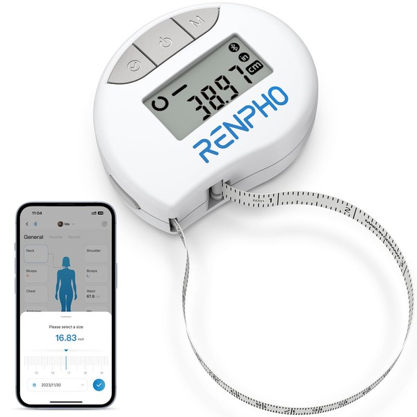 RENPHO RENPHO Maßband Körper Smart Körpermassband, Bluetooth Massband Körper zum
