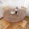 LIBERECOO Round Vinyl Fitted Tablecloth with Flannel Backing for 57"-65"