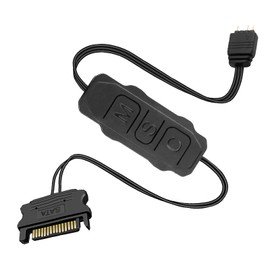 5V 3Pin ARGB Controller Built-in Light Mode SATA 15-Pin to ARGB 3-Pin Power Supply LED Male Connector Splitter Cable for Motherboards PC DIY ARGB Fans Hub Control ARGB Light Strip Lighting Board