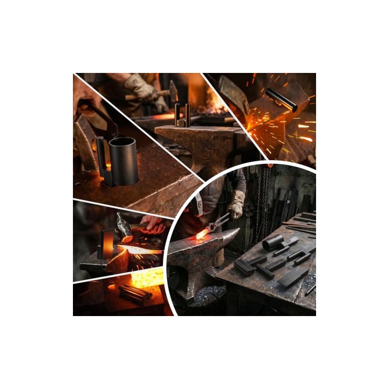 5PCS 1Inch Blacksmith Anvil Hardy Tool Set for Forging
