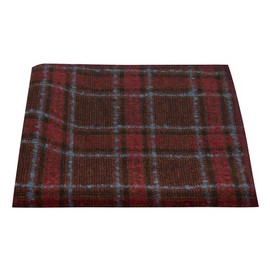King & Priory Rust Brown & Red Check Pocket Square, Tweed, Tartan, Plaid