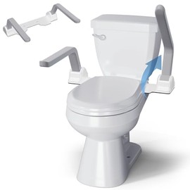 ZEAGUS Toilet Safety Rails for Seniors,500lb Heavy-Duty Toilet Safety Frame,Grab Bars,60° Adjustable & Space-Saving Toilet Assist Arms,Toilet Handles for Elderly,Disabled,and Mobility Impaired