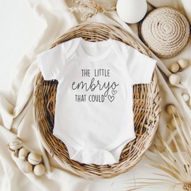 Surprise Pregnancy Announcement Infant Bodysuit - The Little Embryo That Could- Gift for Friends and Family (White)