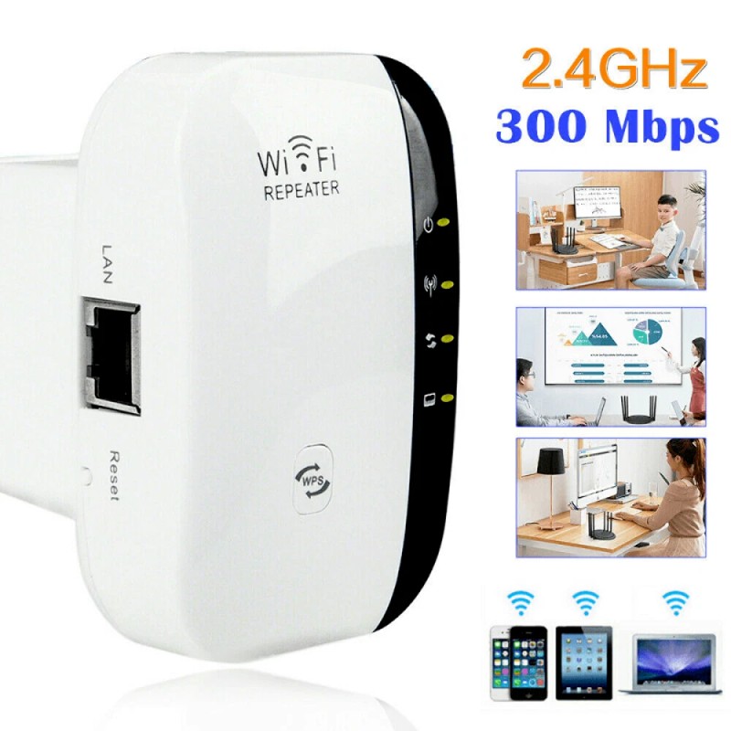 efunmodern NEW! WiFi Range Extender Internet Booster Wireless Signal Repeater