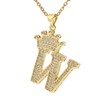 UALGL A-Z Letters Necklace Crown Necklace for Men Women 18K
