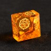 7-Piece Orange Crystal Glass Pattern Polyhedral D6 D20 Dice Set