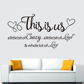 Inspirational Family Wall Stickers for Bedroom: Motivational Home Quotes Vinyl Art Wall Decals for Living Room Kitchen Apartment Bathroom - This is US 21" X 11"