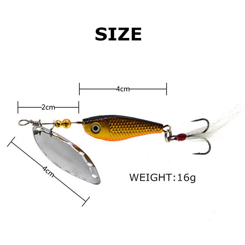5 Pcs Fishing Lures Spinners Set Hard Plastic Body Artificial