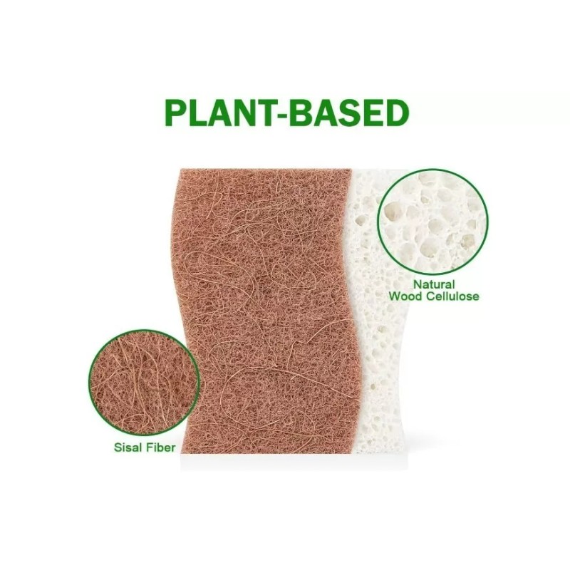 Natural Sponges Non-Scratch Scrub Sponges kitchen Zero Scratch Safe Dishes