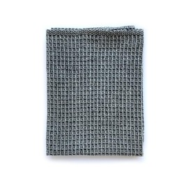 Vaxbo Lin 100% Linen Hand/Tea Towels | Made in Sweden | 50x70cm (19.5x28.5) Stunning Array of Colors - Bubbel with Honeycomb Pattern (Black)