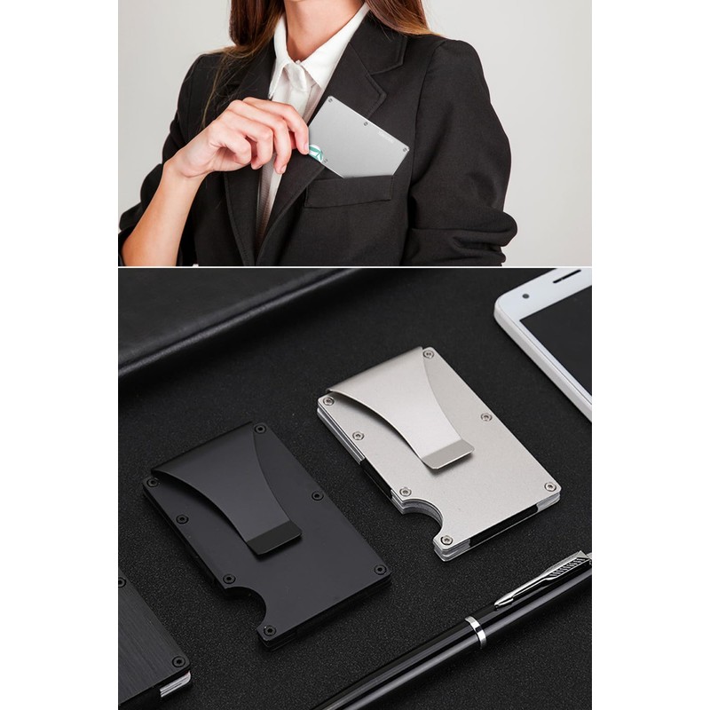 Xianguo Money Clip, Credit Card Case, Magnetic Blocking, sliver,