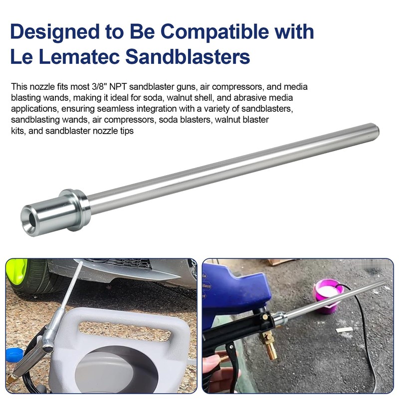 Sand Blaster Long Nozzle Tip Compatible with Le Lematec, Nozzle