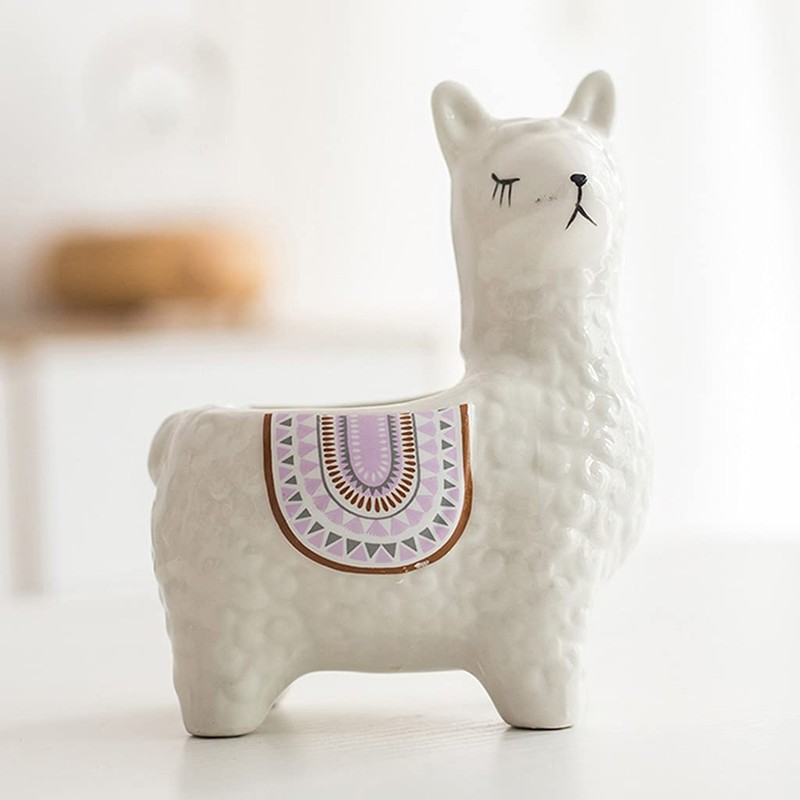 Diarypiece Beautiful Alpaca Flower Pot Planter Flower Pot for Windowsill,