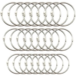 Androxeda Pack of 24 Binder Rings 3 Sizes 20 mm 25 mm 30 mm Book Rings Loose Leaf Connector Rings Metal Books Rings Binder Rings Key Rings for Scrapbook Album Craft