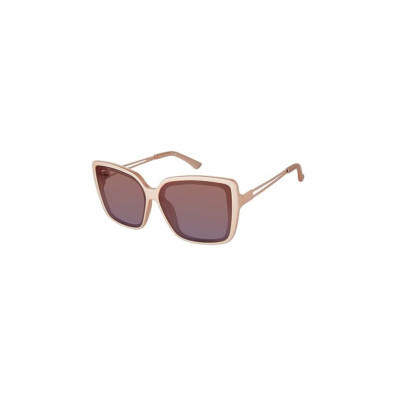 TAHARI Women's Cat Eye Square Sunglasses, Metallic Taupe, 62 mm
