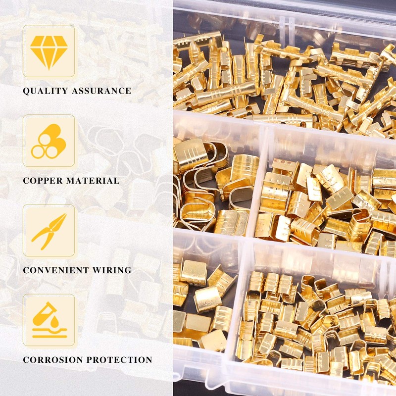 Swpeet 525Pcs Gold TC-1 TC-A TC-B TC-C TC-T Non-Insulated U