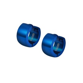 Edforce Stainless Steel Small Hoop Huggie Earrings For Mens Womens (Blue)