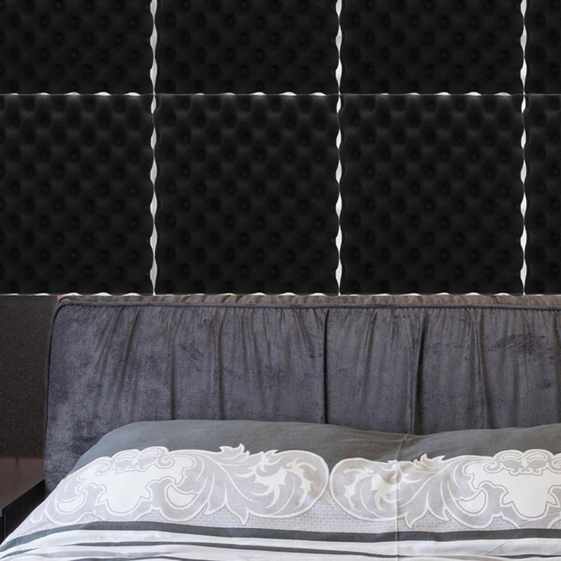 TEHAUX Noise Cancellation Mats 12pcs Acoustic Foam for Home Theater