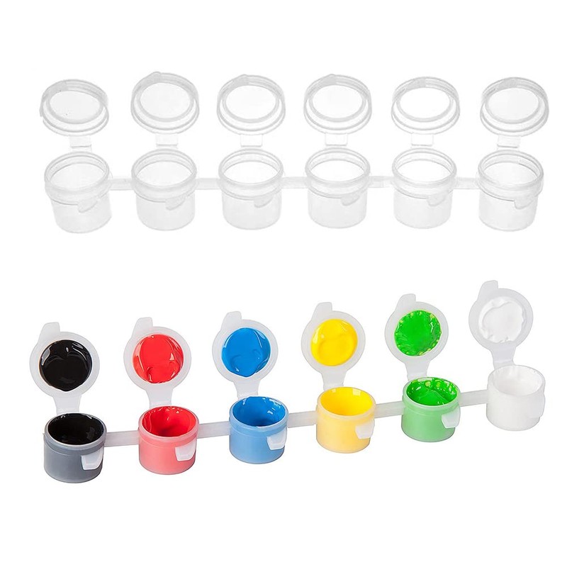 HOTMNTY Mini Empty Paint Strips, Empty Paint Pots, Mini Paint