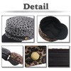 White Fang CZ208 Women's Marine Cap, Leopard Print, Newsquet, Black,