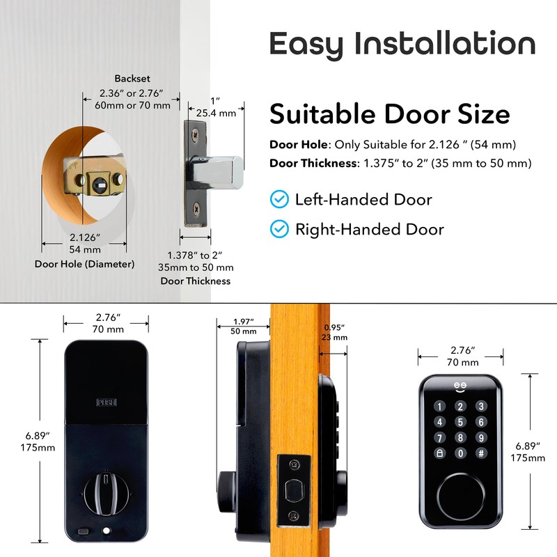 Geeni Keyless Entry Door Lock with Keypad, Smart Locks for