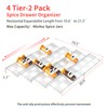 4-Tier Non-Slip Spice Drawer Organizer, 4-Pack Checkered Frosted Clear Acrylic,