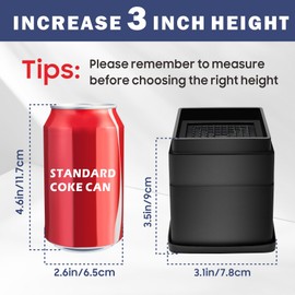 MixDora Bed Risers 2, 3 Inch Square Stackable Furniture Risers Anti-Slip Adjustable Chair Raisers for Sofas Couches Table Set of 4 Pack Black (4 Pack, 3 Inch（2+1 Inch）)