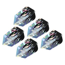PATIKIL Slim Dart Flights, 5 Pack PET Unique Design Dart Accessories for Steel Tip Dart and Soft Tip Darts, Black Silver Tone