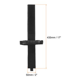 sourcing map 2pcs Extension Cord Holder Organizer, Storage Straps, 435mm / 17 Inches Sturdy Garage Hanging Carrying Storage Straps with Handle for Power Cords, Cables, Hoses, Ropes, Black