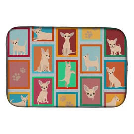 Caroline's Treasures MLM1155DDM Lots of Cream Chihuahua Dish Drying Mat Absorbent Dish Drying Mat Pad for Kitchen Counter Dish Drainer Mat for Countertop, 14 x 21", Multicolor