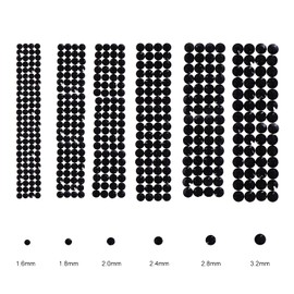 Jollin 3456pcs Flatback Rhinestones Glass Charms Diamantes Gems Stones for Nail Art 6 Size ss4~ss12 Jet