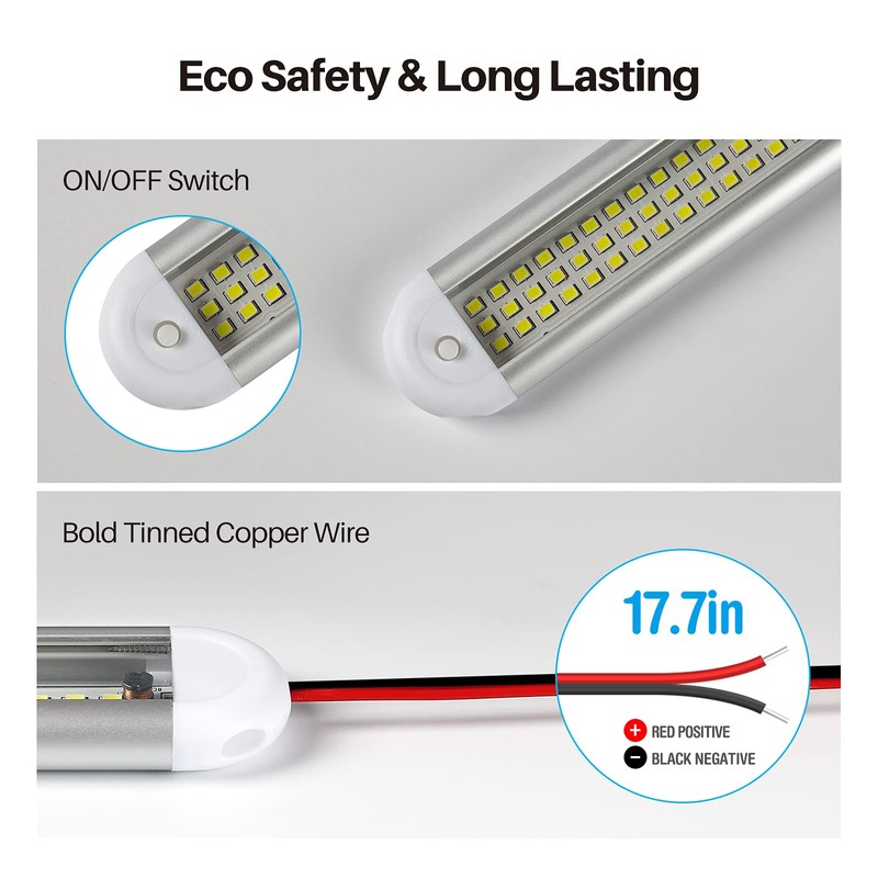 CT CAPETRONIX 12v LED Interior Light Bar, 120LEDs 1500LM 8W